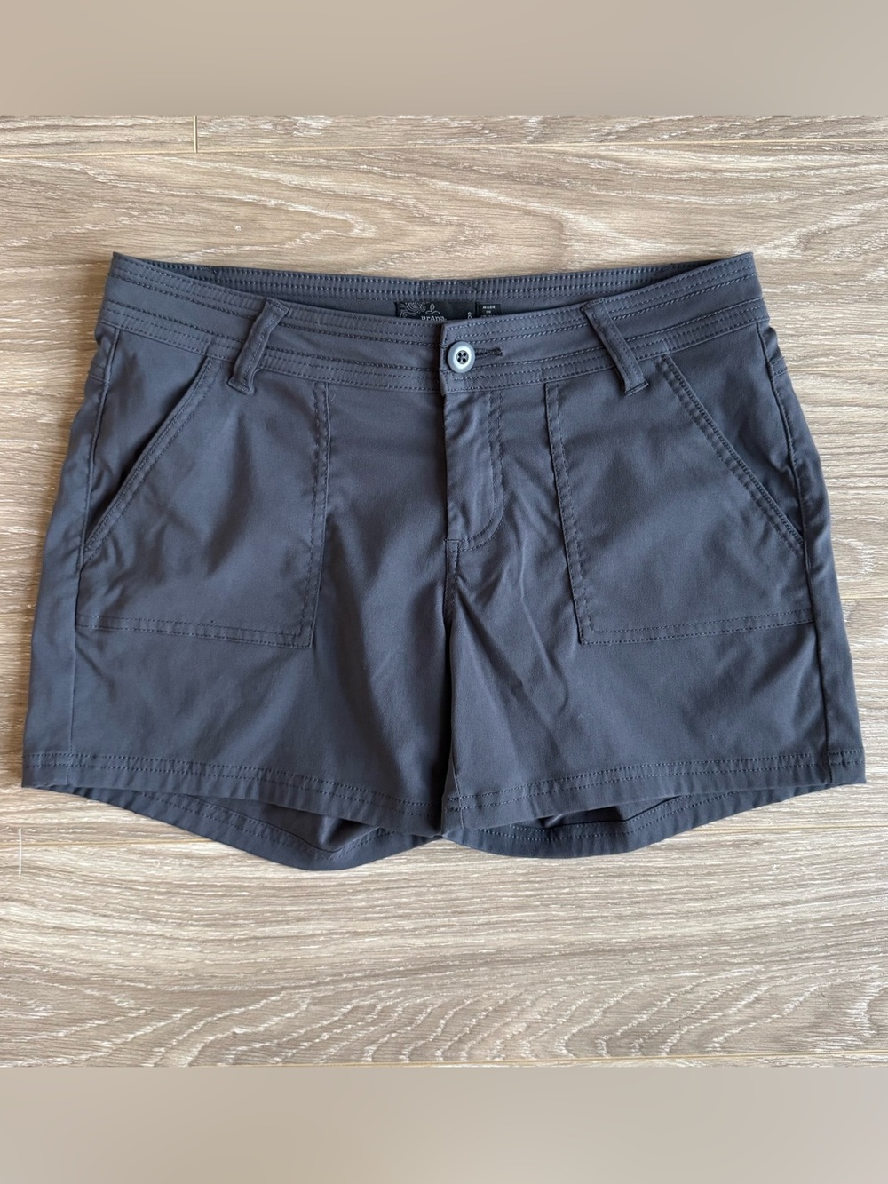 Prana Olivia Shorts Charcoal Gray 5 Inseam